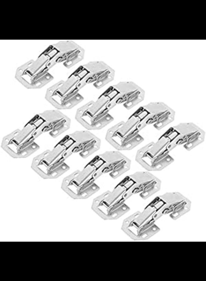 ABBASALI Adjustable Hinge, Anti‑rust 2.8x1.3in 10PCS Cupboard Hinge, Free Drilling Hole for Kitchen Cabinet Doors Furniture Hardware Closet Doors Bookcases - Image 1