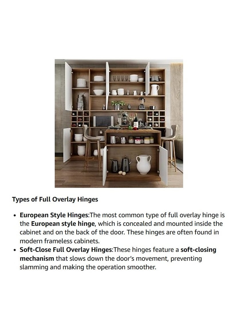 ABBASALI Adjustable Hinge, Anti‑rust 2.8x1.3in 10PCS Cupboard Hinge, Free Drilling Hole for Kitchen Cabinet Doors Furniture Hardware Closet Doors Bookcases - Image 4