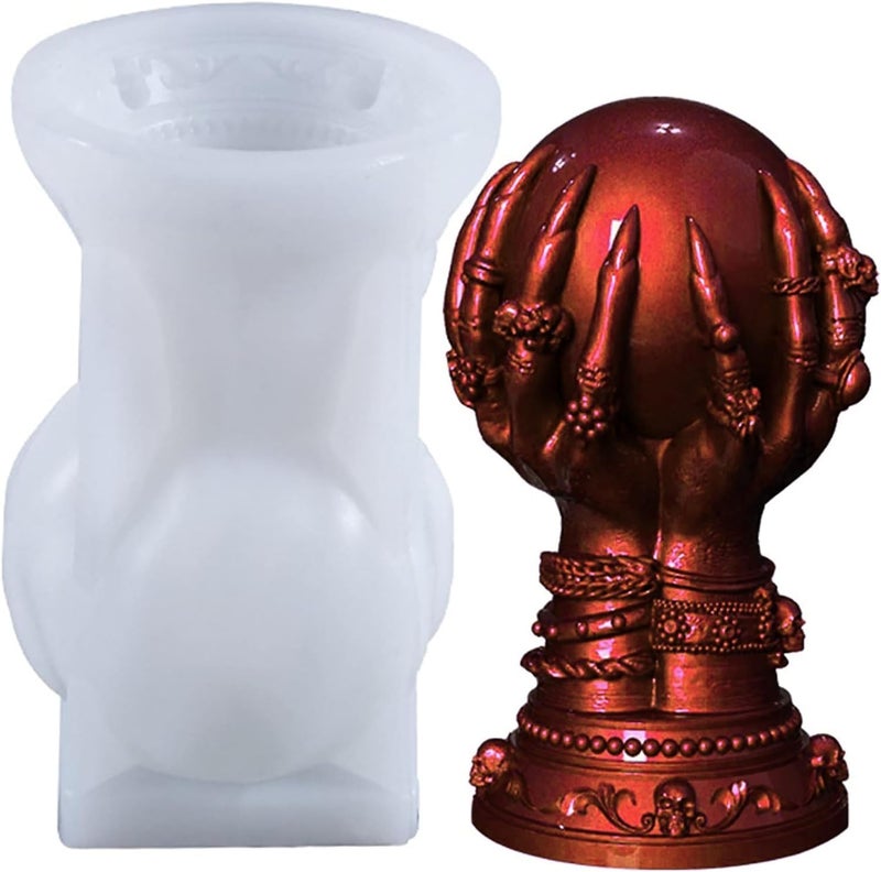 RKG ENTERPRISES Claw Candle Mold Skull Hand Ball Mold Ball Candle Mold Rose Mold Ghost Mold Handmade Silicone Mold Silicone Mold for Candle Making Molds 3D Mold Resin Mold Clay Mold Pendant Mold