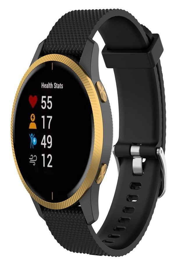 AWADUO For Garmin Venu Replacement Band, 20mm Replacement Silicone Wrist Band Strap For Garmin Venu and Garmin Vivoactive 3/3 Music(Silicone Black) - Image 4