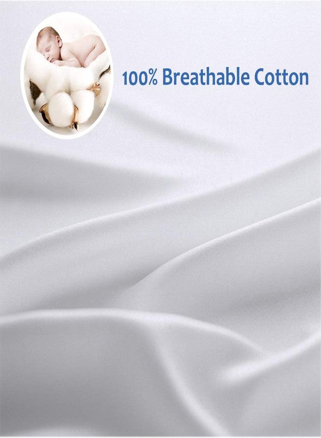 Precoco Pillow Cases Standard Size Set of 2 | 100% Cotton White Pillowcases Standard with 600 Threads | Stable Pillow Covers with Zipper Hidden for Hotel Quality, 20x26 - Image 2