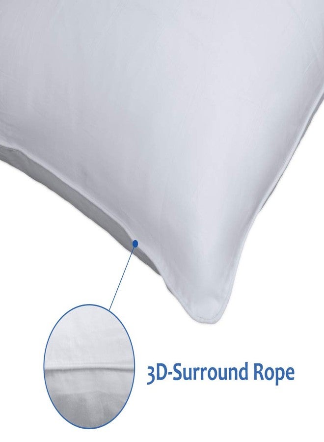 Precoco Pillow Cases Standard Size Set of 2 | 100% Cotton White Pillowcases Standard with 600 Threads | Stable Pillow Covers with Zipper Hidden for Hotel Quality, 20x26 - Image 4