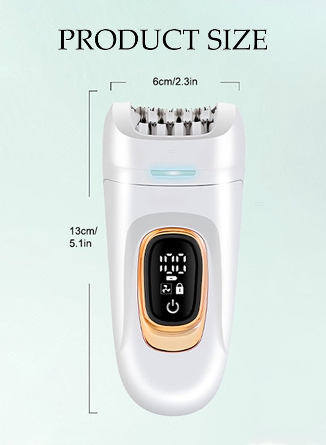 DUNISO Electric Hair Remover，Hair Removal Epilator，USB Rechargable Female Epilator with LED Display Screen，Dual Speed Regulation，Waterproof and Easy to Clean，for Arms, Legs, Underarms, Bikini Area, and Face - Image 2