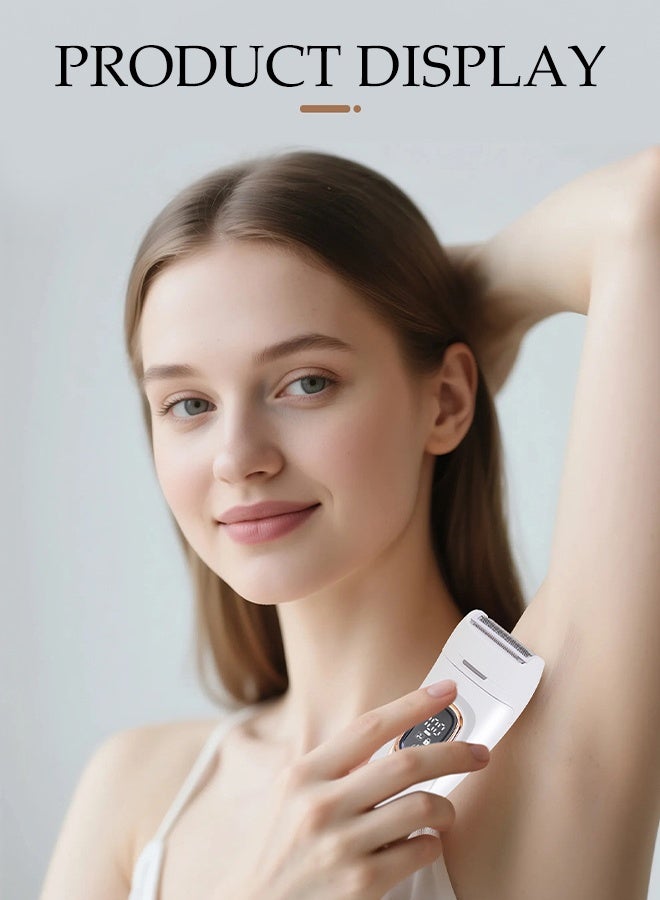 DUNISO Electric Hair Remover，Hair Removal Epilator，USB Rechargable Female Epilator with LED Display Screen，Dual Speed Regulation，Waterproof and Easy to Clean，for Arms, Legs, Underarms, Bikini Area, and Face - Image 3