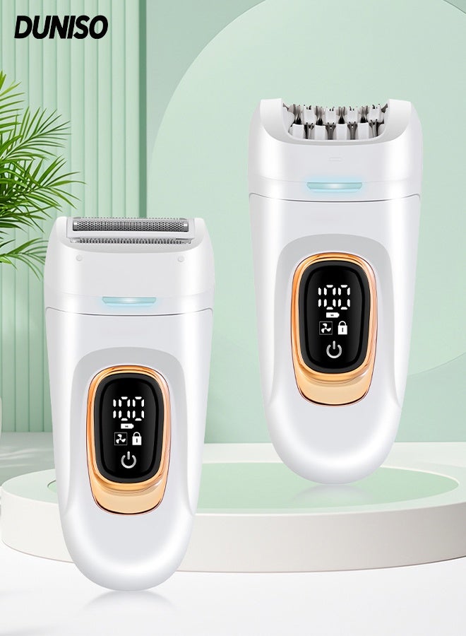 DUNISO Electric Hair Remover，Hair Removal Epilator，USB Rechargable Female Epilator with LED Display Screen，Dual Speed Regulation，Waterproof and Easy to Clean，for Arms, Legs, Underarms, Bikini Area, and Face - Image 1
