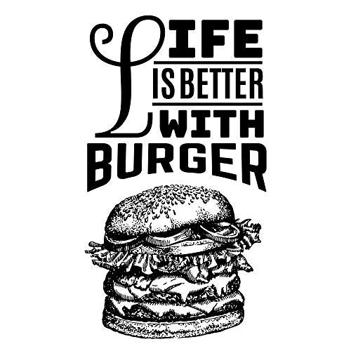 5 Ace life is better with burger Wall Sticker Poster|size:12x18 inch|multicolor - Image 1