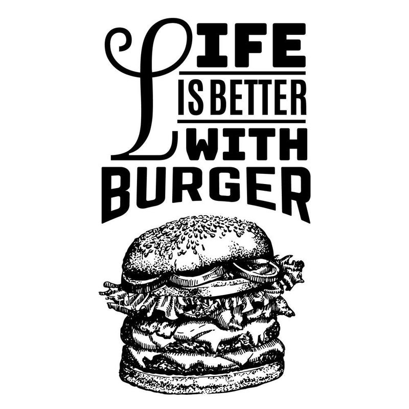 5 Ace life is better with burger Wall Sticker Poster|size:12x18 inch|multicolor - Image 4