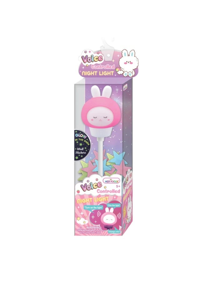 Hot Focus Night Light, USB Convenient Bedside Light Remote Control Flexible with 360 Degrees for Bedroom Bedside Decor(Rabbit Powder (Remote Control)) - Image 1