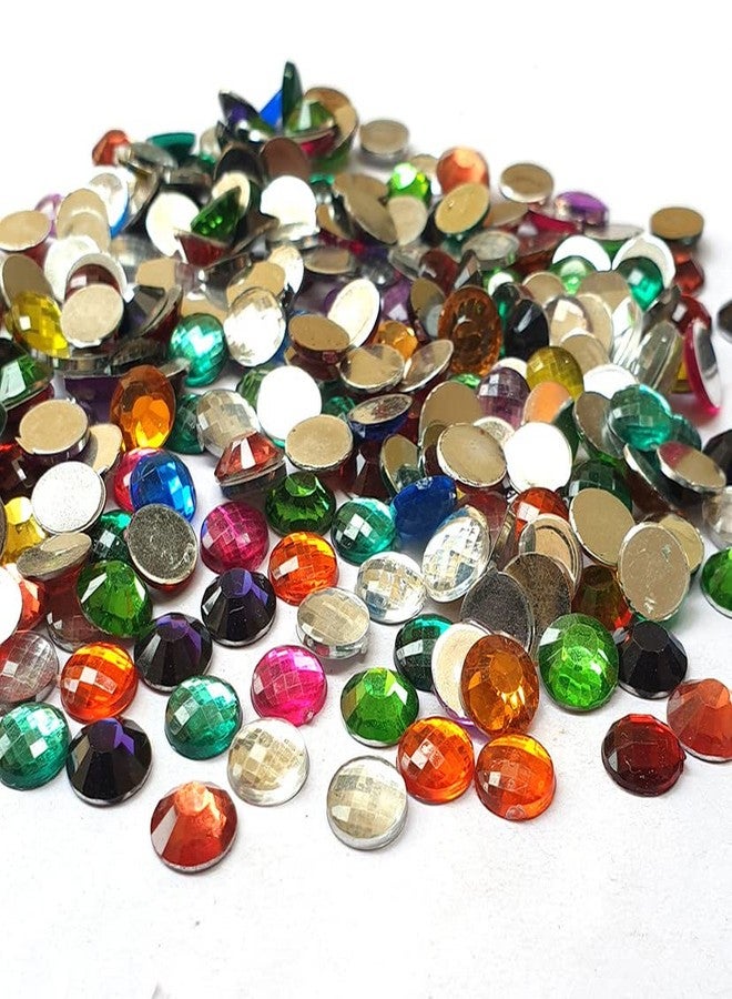 JPM Beads Crystal Finish Rhinestones Mix Color Round Shape 8mm Size 720 Pieces Pack