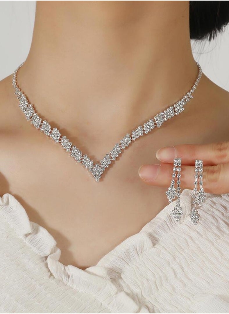 JewelryPalace Amazing Trendy Women's Zirconia Necklace And Earrings Jewellery Set  - Image 1