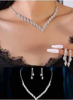JewelryPalace Amazing Trendy Women's Zirconia Necklace And Earrings Jewellery Set  - Image 2