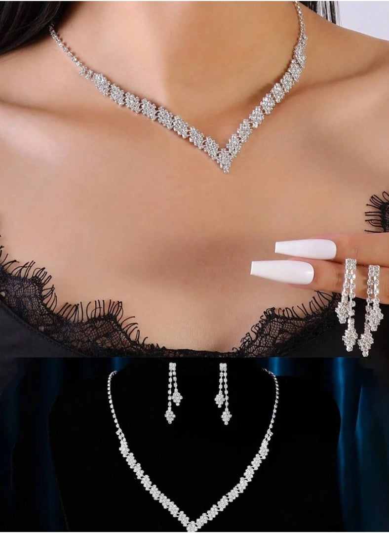 JewelryPalace Amazing Trendy Women's Zirconia Necklace And Earrings Jewellery Set  - Image 2