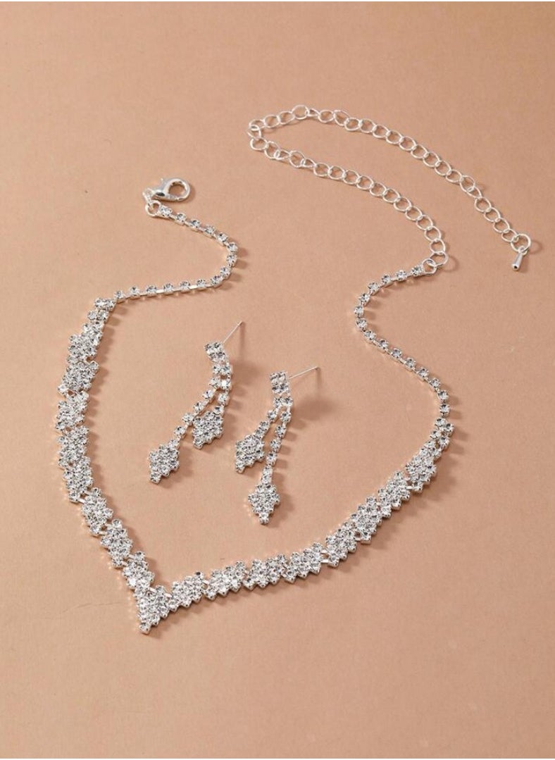 JewelryPalace Amazing Trendy Women's Zirconia Necklace And Earrings Jewellery Set  - Image 3