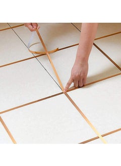 ONMISH Onmish Tile Sticker Gap Sealing Tape Silver Color SelfAdhesive Wall Floor Decor Tape 50 Meter1 cm Golden  - Image 3
