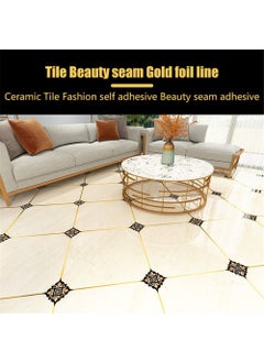 ONMISH Onmish Tile Sticker Gap Sealing Tape Silver Color SelfAdhesive Wall Floor Decor Tape 50 Meter1 cm Golden  - Image 2