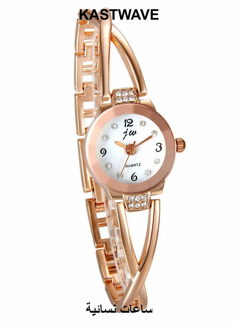 KASTWAVE Women Luxury Watches, Women's Bangle Watch, Ultra Slim Rhinestones Wrist Watch - Image 1