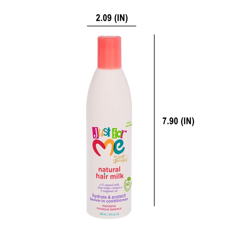 Just For Me Natural Hair Milk Hydrate & Protect Leave-In Conditioner, Maintains Moisture Balance, With Coconut Milk, Shea Butter, Vitamin E & Sunflower Oil, 10 Ounce - Image 5
