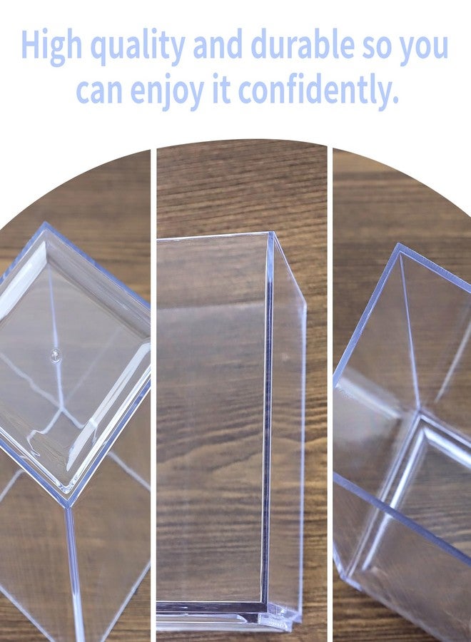 IBEQUEM 12Pack Clear Acrylic Pen Holder Makeup Brush Holder Desktop Pencil Organizer Acrylic Pencil Cup Stationery Organizer Accessory for School Makeup Desk Office Pen - Image 3