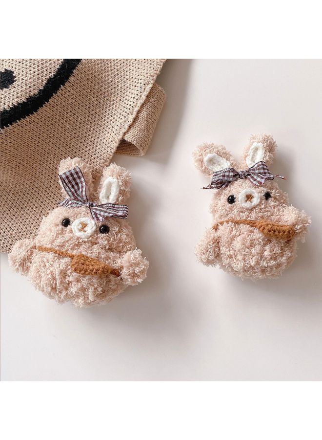 Airpods 4 Headphone Protective Case Cartoon Plush Doll For Apple1/2/3 Gen Pro Wireless Bluetooth Soft-Color:Plush Soft Shell-backpack Butterfly Rabbit-Model:Airpods 4 (protective Case)  - Image 1