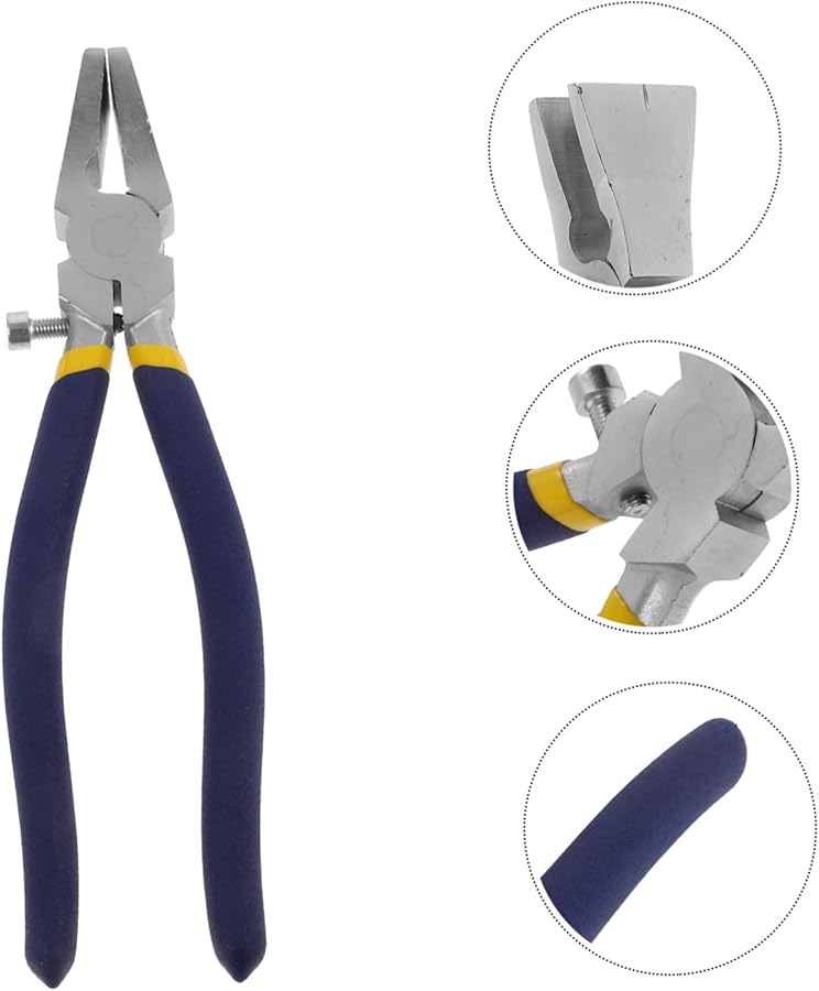 8 بوصة كماشة ثقيلة لكسر الزجاج مع فكين مسطحين لقطع الزجاج الملون والانصهار - Image 4