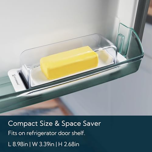 KITCHENDAO Airtight Butter Dish with Lid for Countertop and Refrigerator Door Shelf, Easy Scoop-Dishwasher Safe, Plastic Butter Holder Tray Container for West/East Coast Butter, Transparent White - Image 4