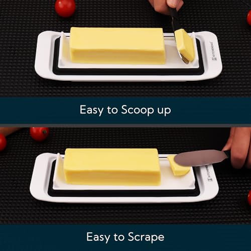 KITCHENDAO Airtight Butter Dish with Lid for Countertop and Refrigerator Door Shelf, Easy Scoop-Dishwasher Safe, Plastic Butter Holder Tray Container for West/East Coast Butter, Transparent White - Image 5