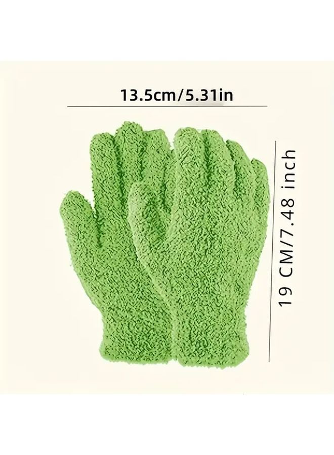 Blue Microfiber Dusting Gloves Set of 2 Elastic Breathable for Car Home Cleaning - Image 4