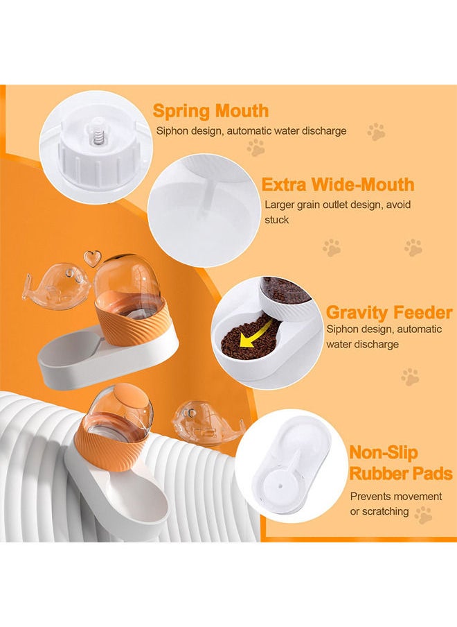 Neostyle Automatic Dog Cat Feeder and Water Dispenser,3.5L Large Capacity Set for Pets(Orange,food feeder+water dispenser)  - Image 4