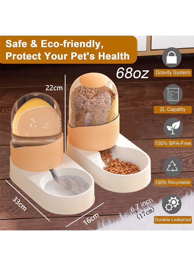 Neostyle Automatic Dog Cat Feeder and Water Dispenser,3.5L Large Capacity Set for Pets(Orange,food feeder+water dispenser)  - Image 3