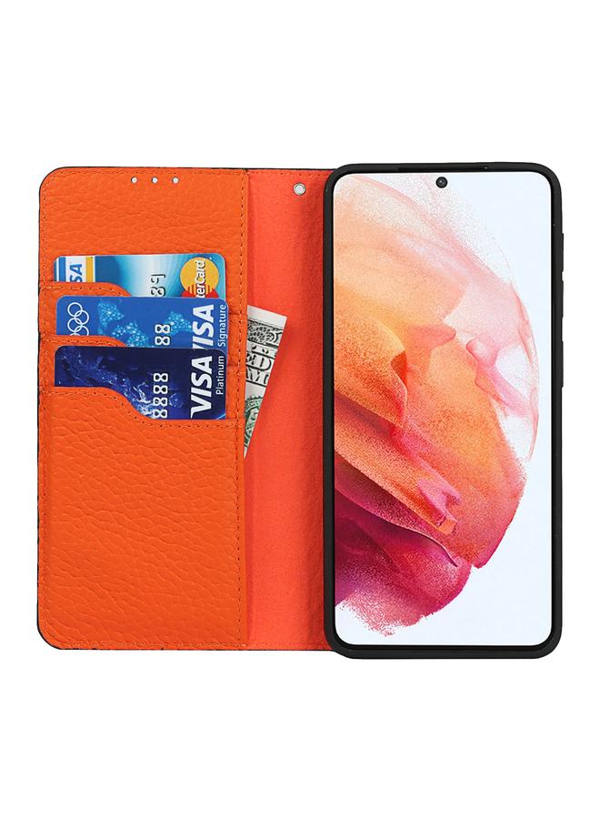 اس-توب جراب لهاتف Samsung Galaxy S21 5G من الجلد الطبيعي من الليتشي - Image 4