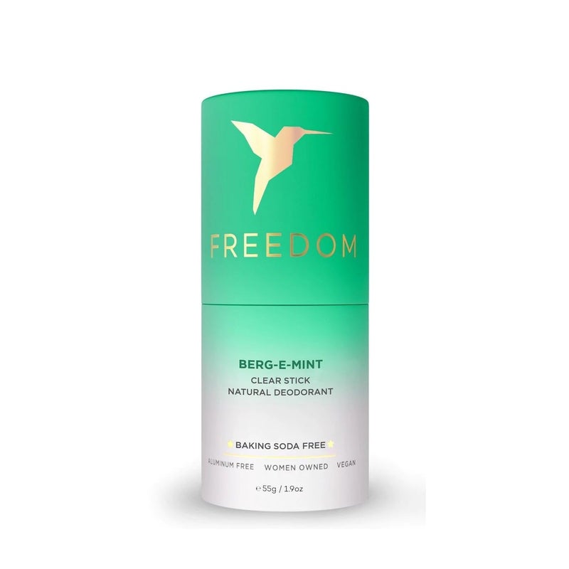 Freedom Natural Deodorant for Women  Men with 24Hour Odor Protection Paper Tube Packaging  Natural Ingredients  Aluminum  Plastic Free Bergamot Mint 19oz 1Pack