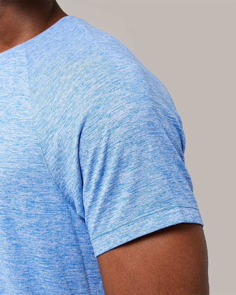 32 Degrees Cool Men’s Active T-Shirt | Raglan Short Sleeve | Quick Dry | Anti-Odor, Blue Eyes Space Dye, Medium - Image 5