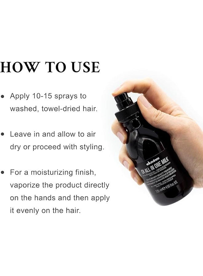 Davines OI All In One Milk 135ml, Powerful Hair Detangler, Heat Protection, Smoothes Frizzy Hair, Hair Milk Spray - Image 5