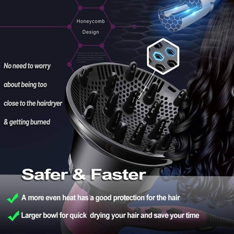 Flygon Hair Diffuser, Adjustable Hair Diffuser, Attachment for Hair Dryers, Diffuser, Hair Dryer Attachment for Hair Dryer Nozzles,for curly and natural wavy hair - Image 5