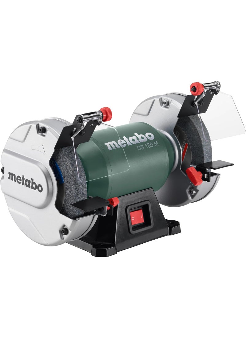 Metabo Metabo 6Inch Shop Bench Grinder  370 W  34 Amp  Adjustable Eye Shield and Spark Deflectors  3Year Limited Warranty  DS 150 M Green  - Image 1