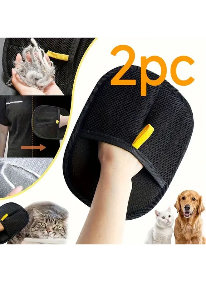 2pcs Static Lint Remover Gloves with Sticky Adhesive Dual Sided Brush for Pet Hair Removal - Image 3