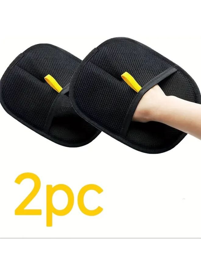 2pcs Static Lint Remover Gloves with Sticky Adhesive Dual Sided Brush for Pet Hair Removal - Image 1