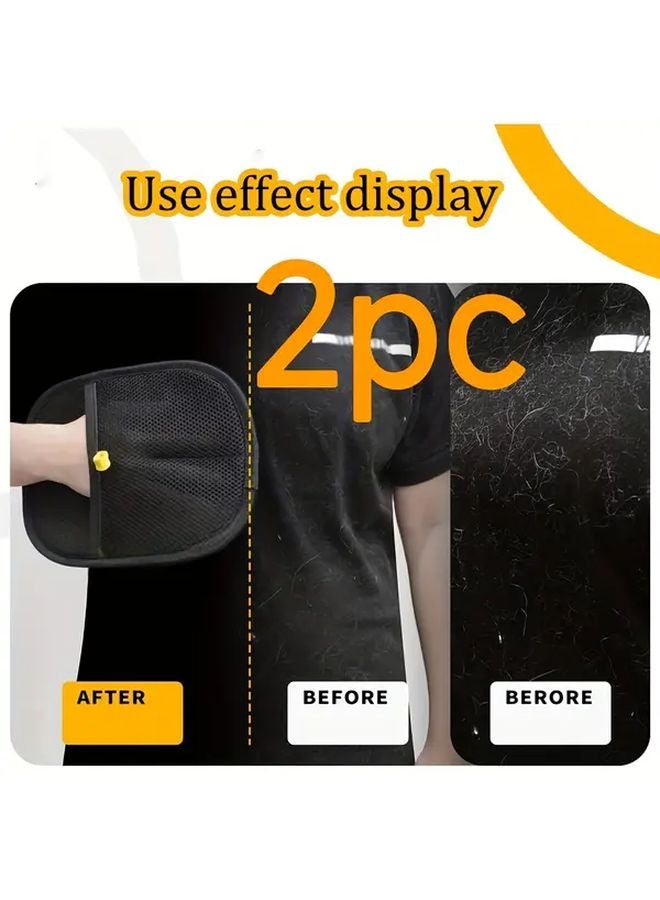2pcs Static Lint Remover Gloves with Sticky Adhesive Dual Sided Brush for Pet Hair Removal - Image 4