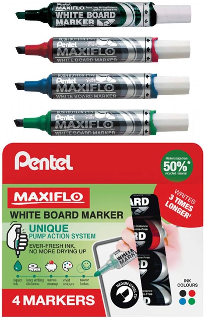 Pentel Maxiflo White Board Marker Set - 4 Colors - Image 2