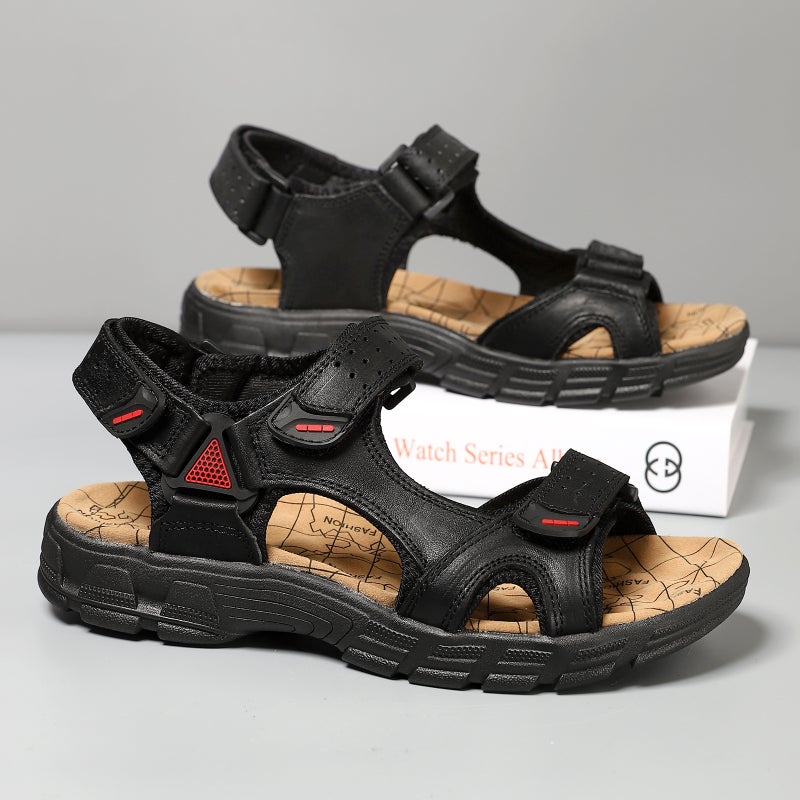 Men's Top Layer Cowhide Leather Casual Sandals - Image 4