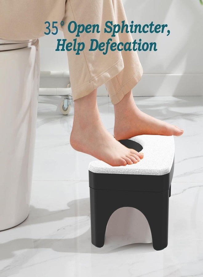 Demiwise Toilet Stool Squat for Adult, Non-Slip Simple Toilet Stool White, 7 Inch Step Assistance Step, Detachable Faux Leather Texture Potty Stool Suitable for Shower, Study, Living Room（No Leather） - Image 2