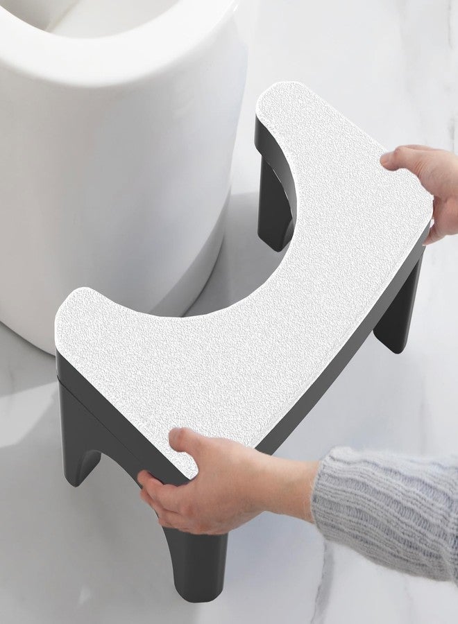 Demiwise Toilet Stool Squat for Adult, Non-Slip Simple Toilet Stool White, 7 Inch Step Assistance Step, Detachable Faux Leather Texture Potty Stool Suitable for Shower, Study, Living Room（No Leather） - Image 1