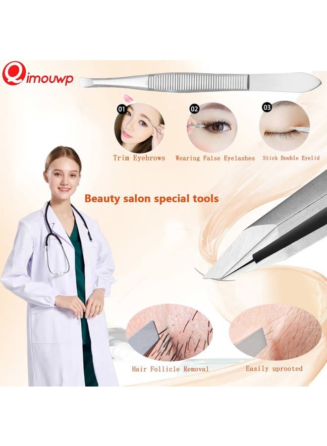 Qimouwp 16 Pcs Pimple Popper Kit - Blackhead Remover & Acne Extractor Tool - Professional Stainless Steel Tweezers for Eyebrows, Pimples & Blemishes - Tools for Beauty Salons - Image 3