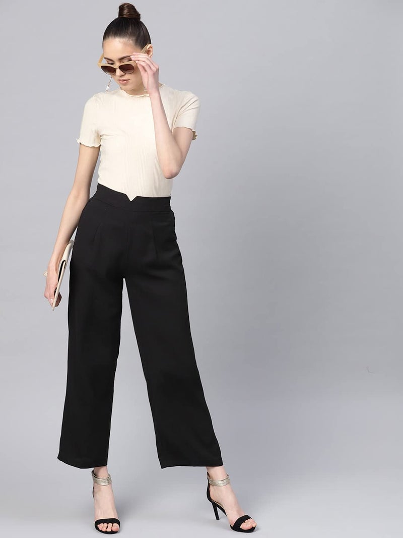 SASSAFRAS Black Wide Leg Trousers - Image 5