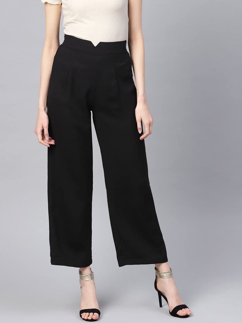 SASSAFRAS Black Wide Leg Trousers - Image 2