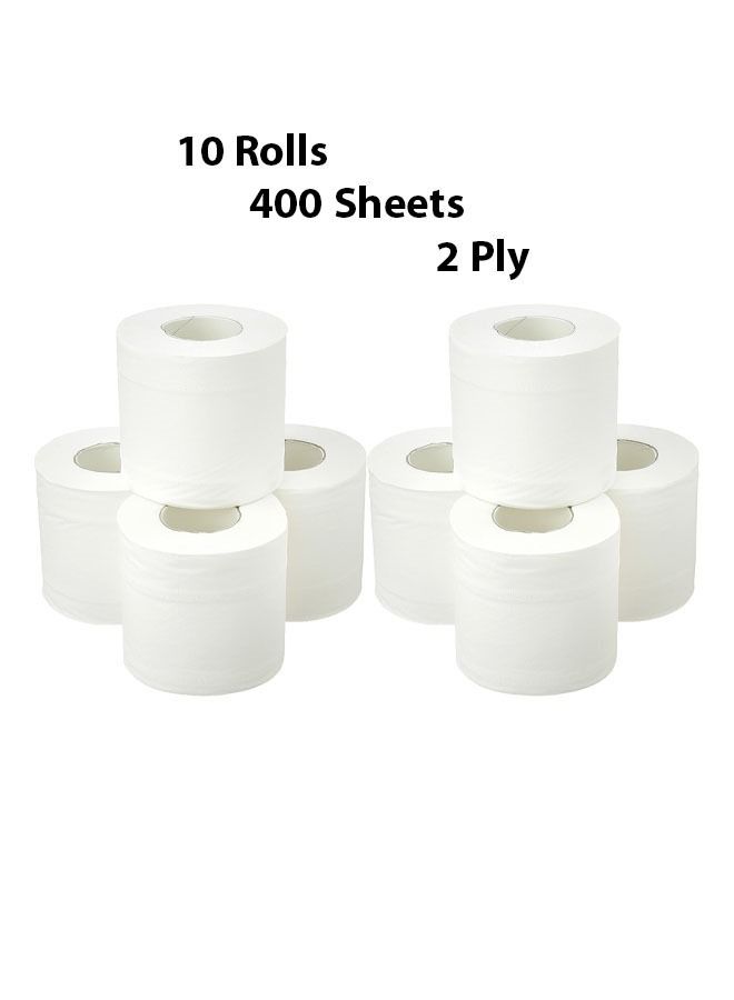 مترو مناديل تواليت ناعمة وقوية 400 منديل × طبقتان أبيض عبوة من 10 بكرات - Image 5