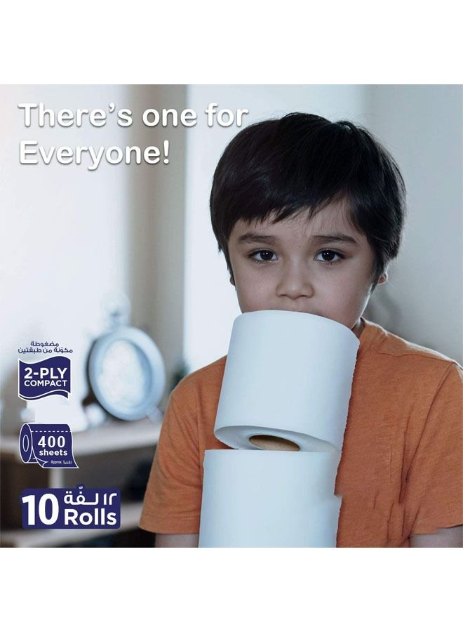 مترو مناديل تواليت ناعمة وقوية 400 منديل × طبقتان أبيض عبوة من 10 بكرات - Image 3