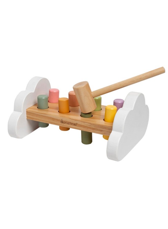 Pearhead Montessori Hammer Bench Toy, Pounding and Hammering Wooden Toy, Early Developmental Interactive Toddler Toy for Ages 1+ Years - Image 1