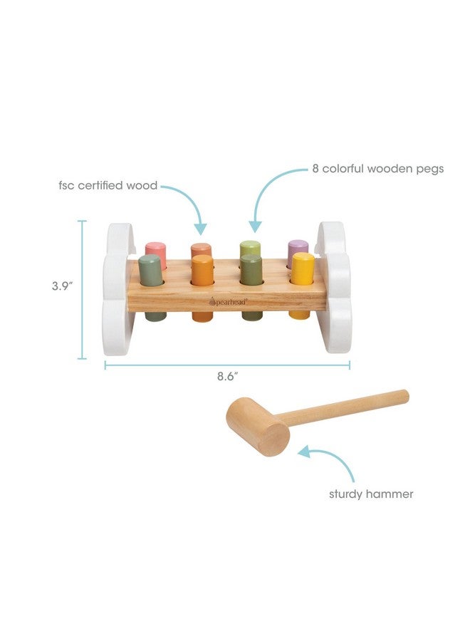 Pearhead Montessori Hammer Bench Toy, Pounding and Hammering Wooden Toy, Early Developmental Interactive Toddler Toy for Ages 1+ Years - Image 3