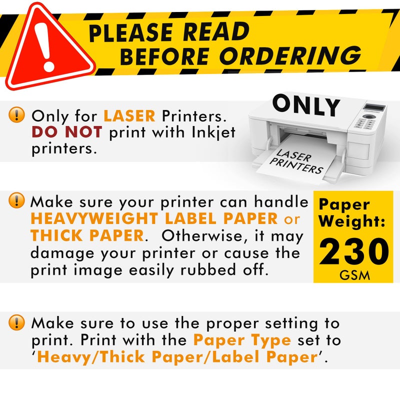 KOALA PAPER Koala Printable Clear Sticker Paper - ONLY for LASER Printer - 8.5x11 Inch 20 Sheets Full Sheet 100% Transparent Label Paper for DIY Personalized Decals, Labels - Image 2
